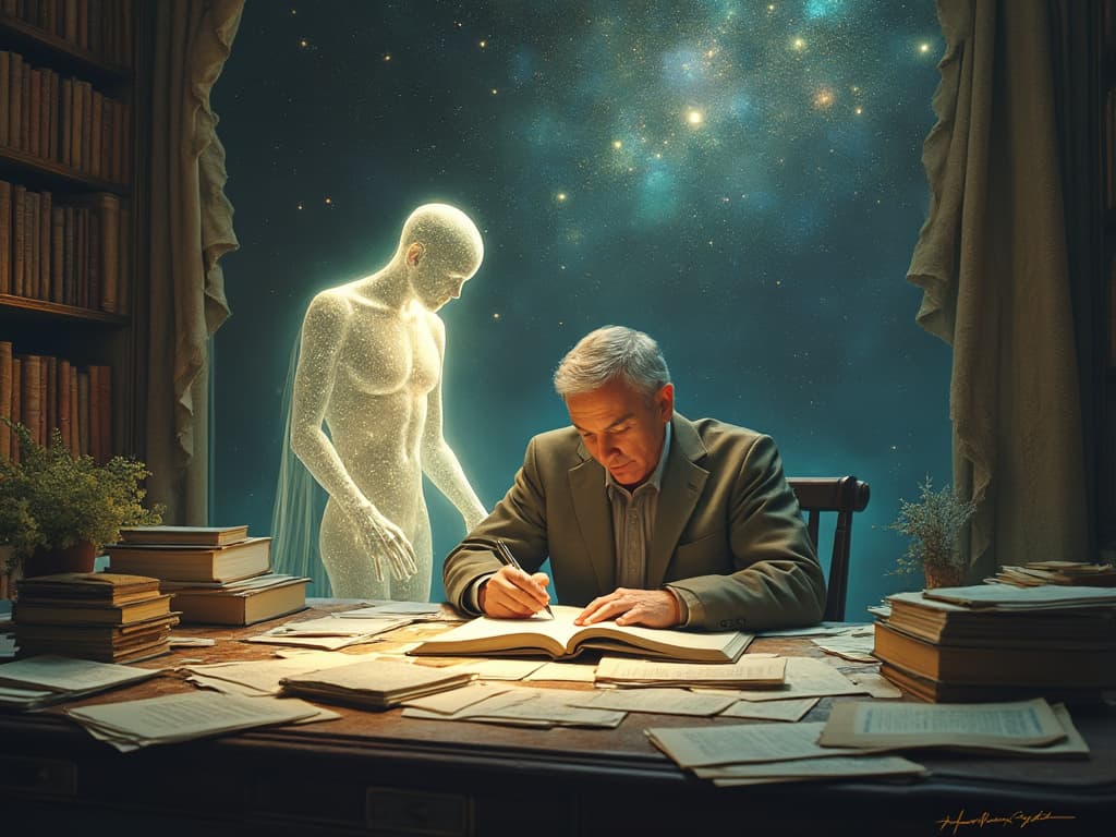 Celestial host writing the Urantia Papers